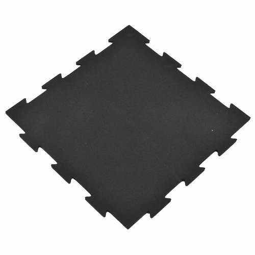 black interlocking rubber floor tile