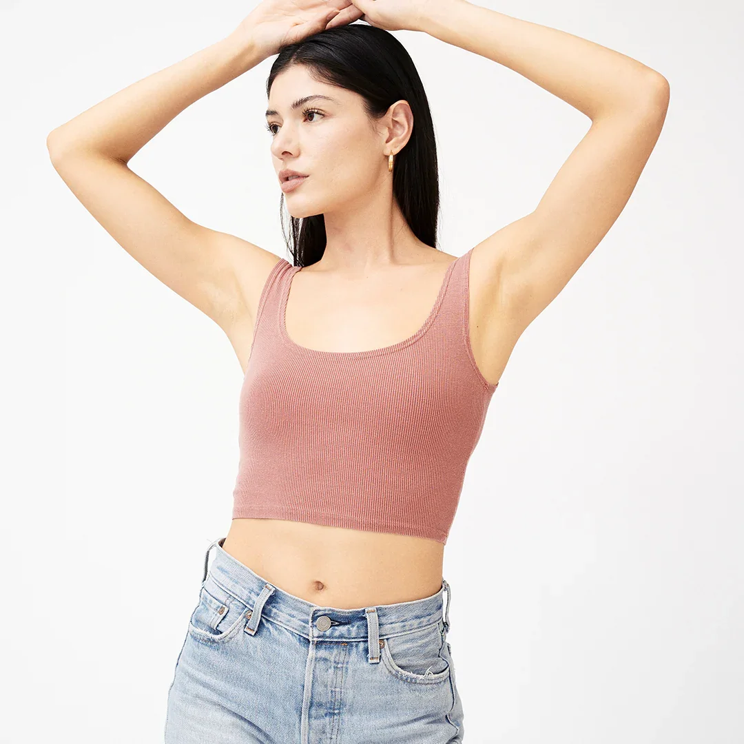 Image of Ribbed Fitted Crop Top