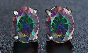 Sterling Silver 2.00 CTTW Genuine Rainbow Topaz Stud Earrings