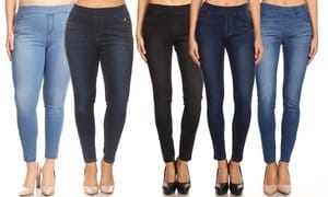 JVINI Women's Pull-on Slimming Denim Jeggings Size S-3X