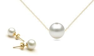 Genuine Pearl Pendant and Earrings by Gemma Luna