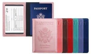 RFID Multi-function Passport Holder with CDC Vaccination Card Slot 