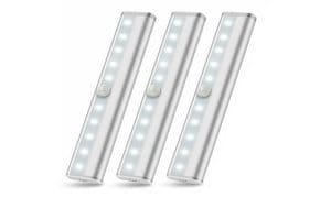 10 LED Motion Sensor Stick-on Light Bar (3-or 6-Pack)