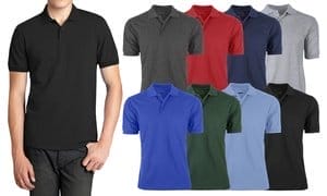 Men's Short Sleeve Pique Polo Shirts (Sizes, S-2XL)