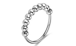 925 Sterling Silver Anti Anxiety Ring for Women Men Fidget Rings