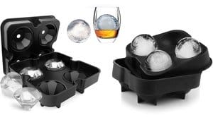 Silicone Ice Ball Trays Ice Cube Molds with Lid for Whiskey, Cocktails, Wine