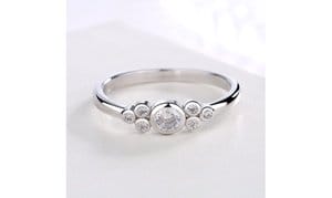  Sterling Silver Round Ring With Crystals from Swarovski