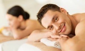 Couples Massage with CBD Oil and Hot Stones, or Hot Stones or Sauna