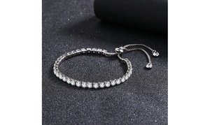 14K White Gold Valentine's Day Tennis Bracelets with crystals from Swarovski