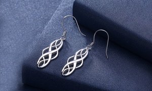 925 Sterling Silver Celtic Swirl Drop Earrings for Valentine's Day