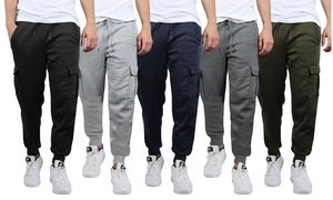 Men's Heavyweight Fleece-Lined Cargo Jogger Sweatpants (Sizes, S-2XL)
