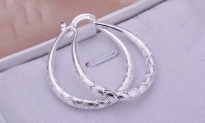  925 Sterling Silver Hoop Earrings
