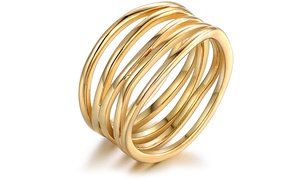18K Gold Clad 7 Layer Stack Ring