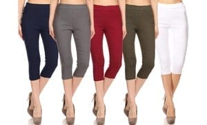 Women's High Waist Capris Pan...