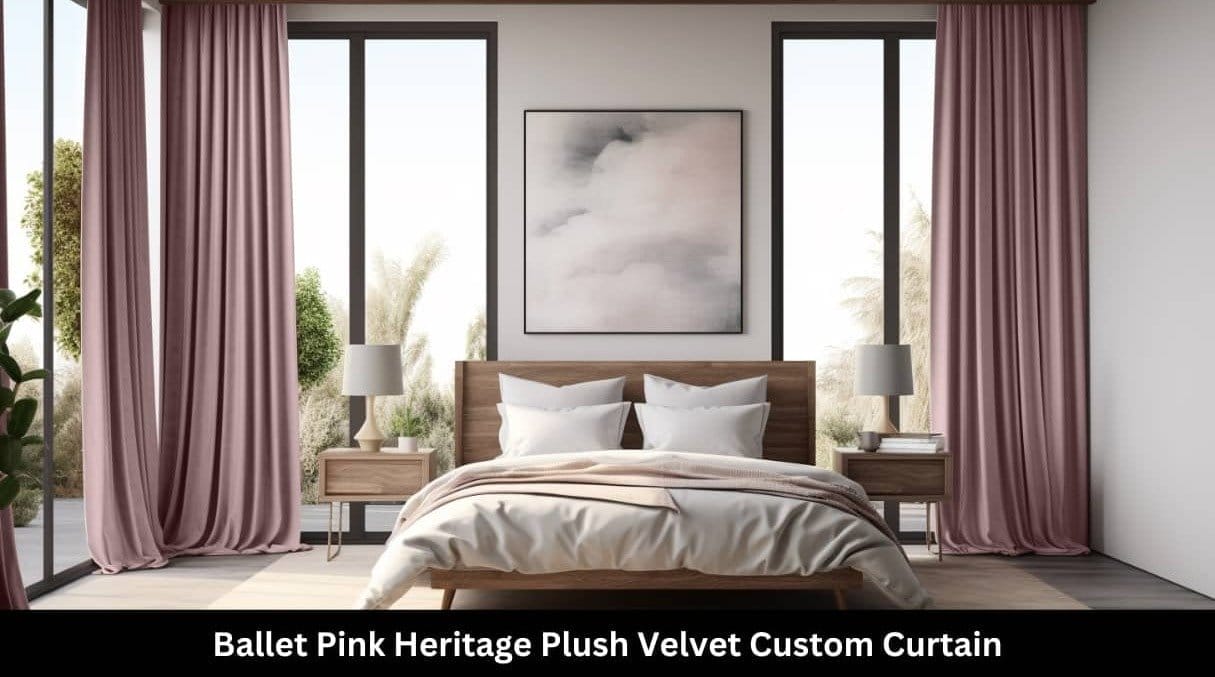 Ballet Pink Heritage Plush Velvet Custom Curtain