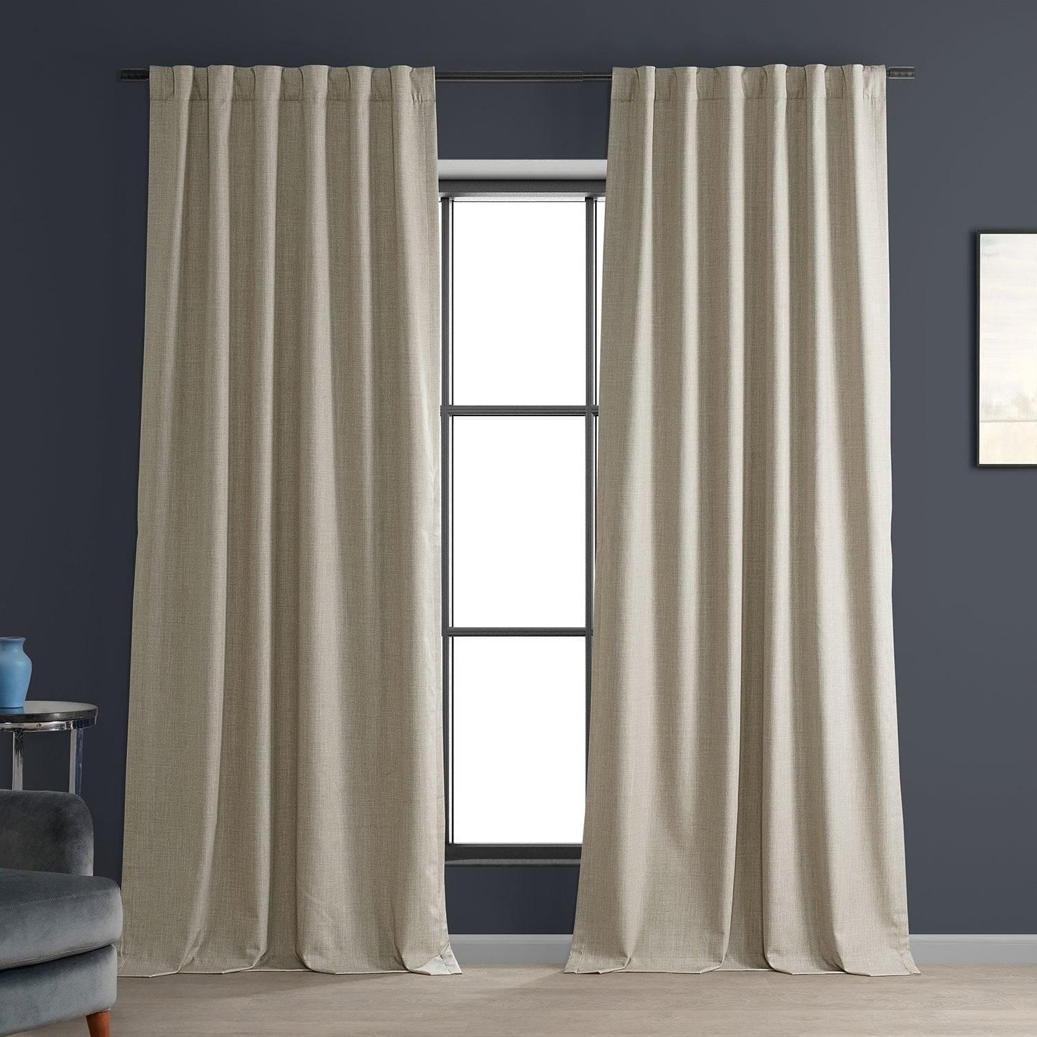 Image of Light Beige Performance Linen Hotel Blackout Curtain