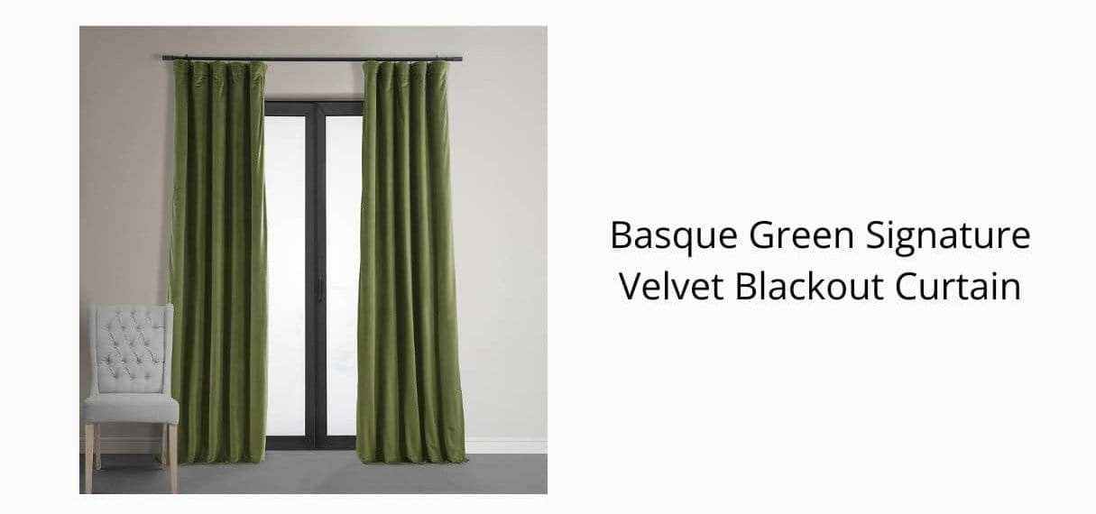 Basque Green Signature Velvet Blackout Curtain