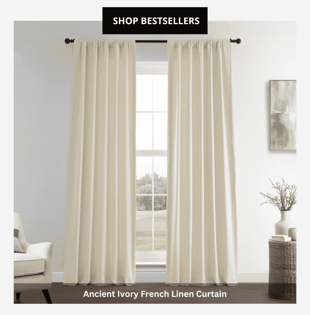 Ancient Ivory French Linen Curtain