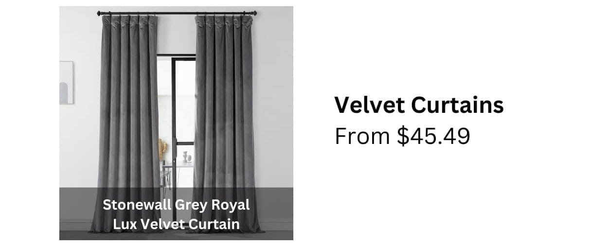 Velvet Curtains; From \\$45.49