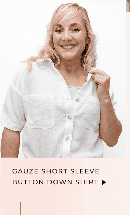 Gauze Short Sleeve Button Down Shirt