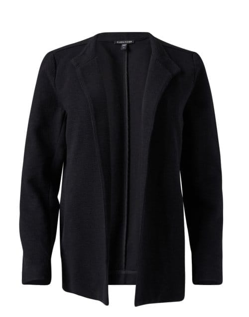 Black Cotton Crinkle Jacket