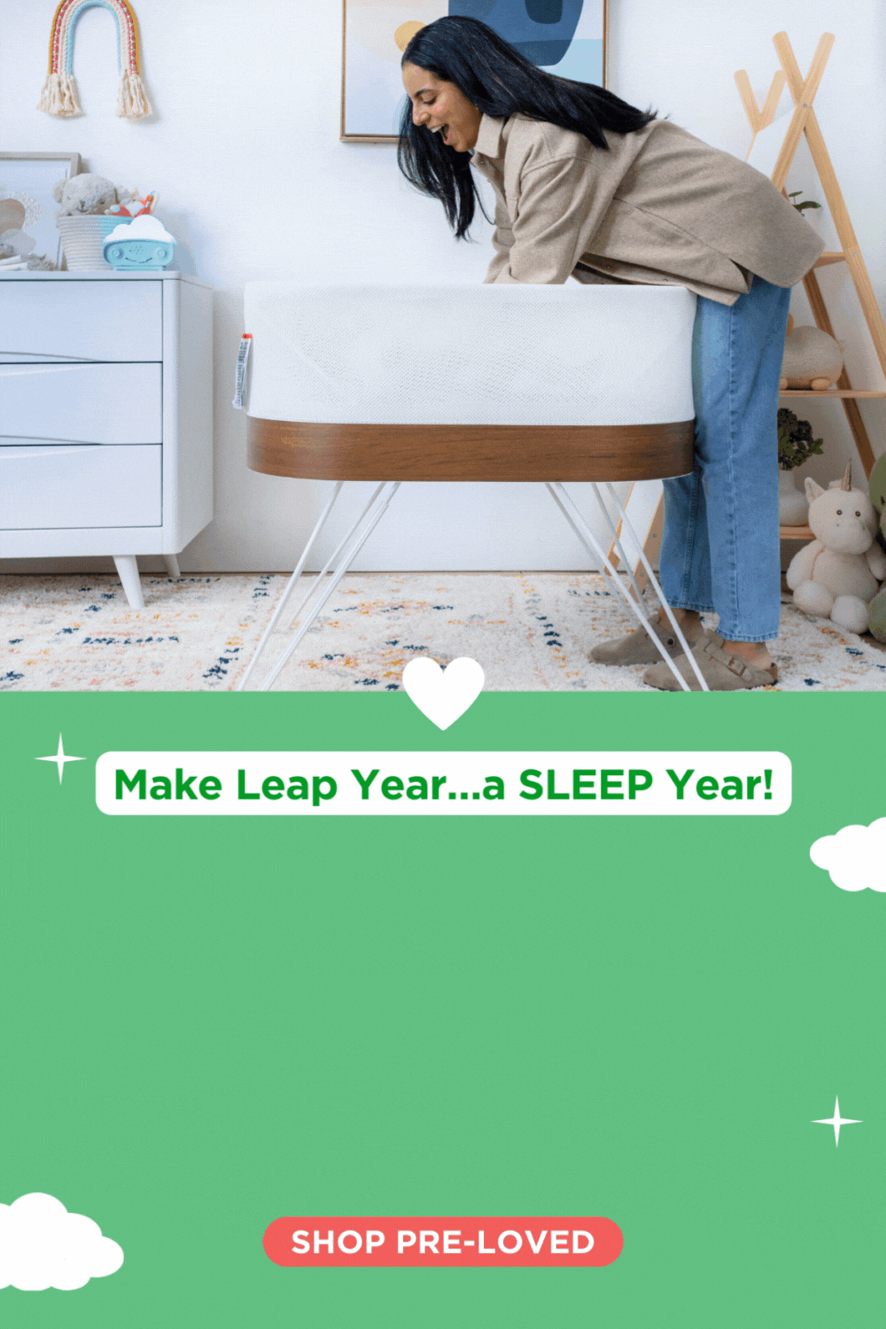 Make Leap Year...a SLEEP Year! \\$956 Pre-Loved SNOO. Shop Pre-Loved