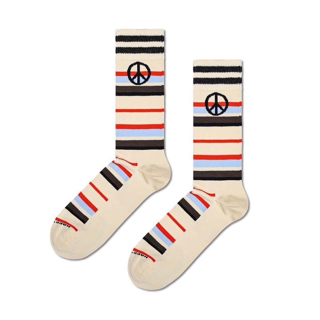 Peace Stripe Sneaker Sock