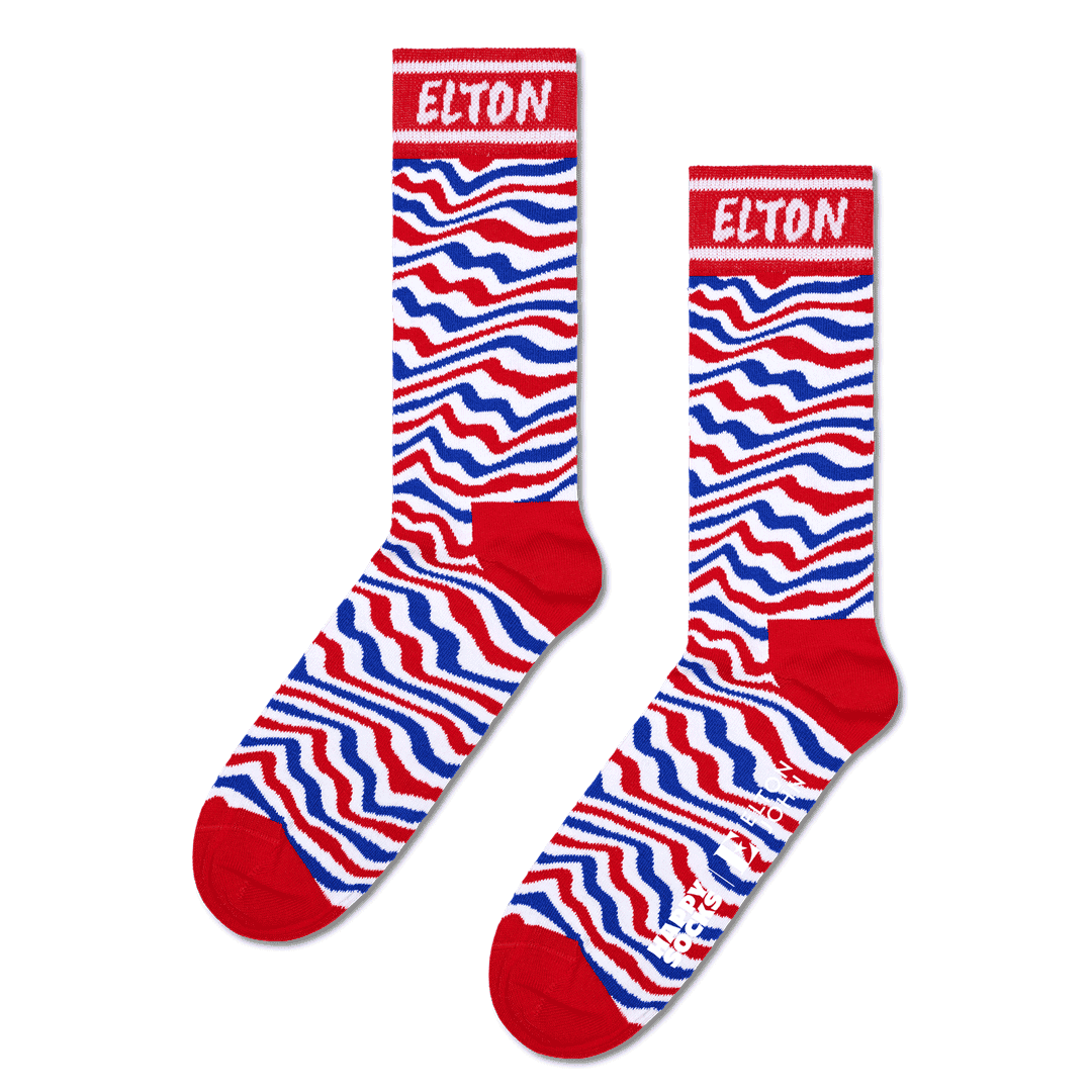 Elton John Striped Sock