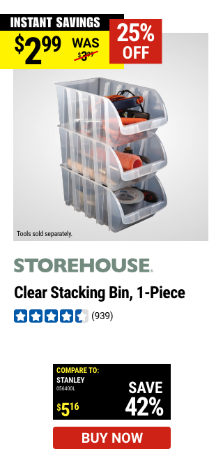 STOREHOUSE: Clear Stacking Bin