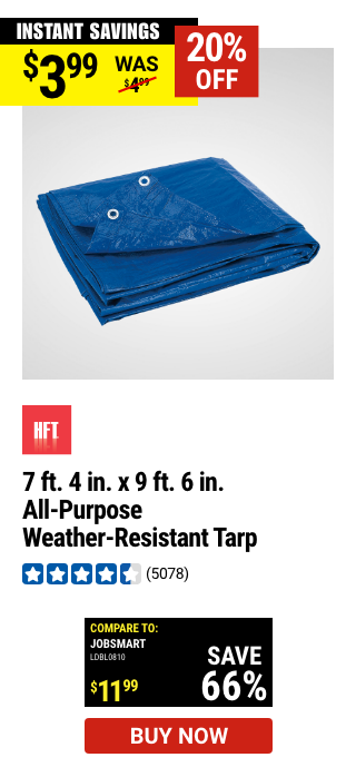 HFT: 7 ft. 4 in. x 9 ft. 6 in. Blue All-Purpose Weather-Resistant Tarp