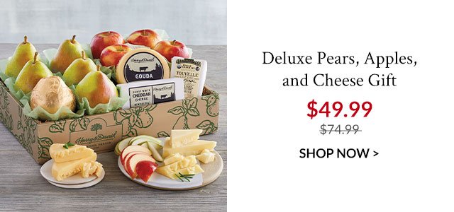 Deluxe Pears, Apples, and Cheese Gift