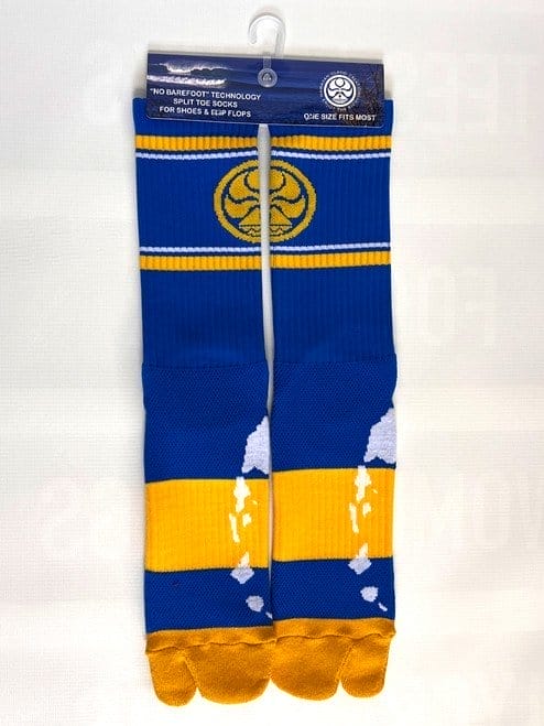 HIC Varsity Split Toe Crew Sock-Blue/Gold