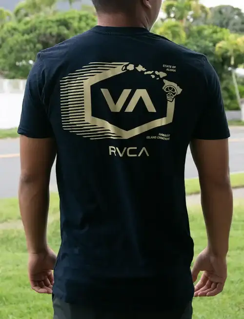 RVCA x HIC Tech Hex Tee- Navy