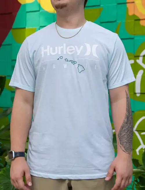Hurley Hawaii Outline Tee - Light Blue