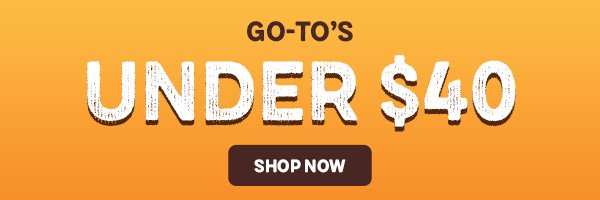 Footer Banner: GO-TO'S UNDER \\$40