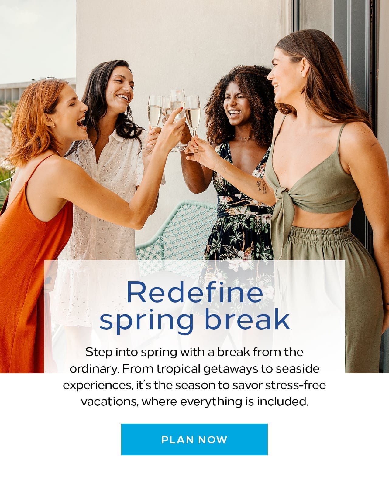  Redefine spring break. Step into spring with a break from the ordinary. From tropical getaways to seaside experiences, it’s the season to savor stress-free vacations, where everything is included. Plan now. Link to Hilton website. 