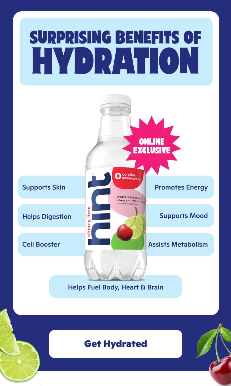 Suprising benefits of hydration: skin, digestion, energy, mood, metabolism, fuel