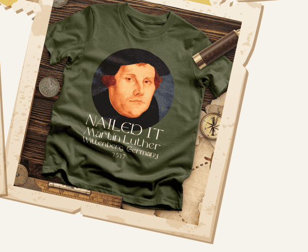 [Featured image of dark green Martin Luther tee]