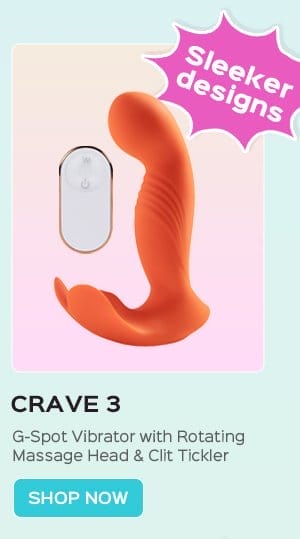 CRAVE 3 G-Spot Vibrator with Rotating Massage Head & Clit Tickler