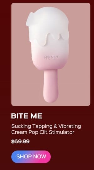 BITE ME Sucking Tapping & Vibrating Cream Pop Clit Stimulator