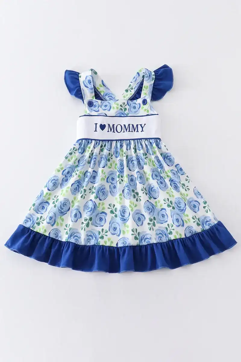 blue-rose-print-i-love-mommy-embroidery-dress