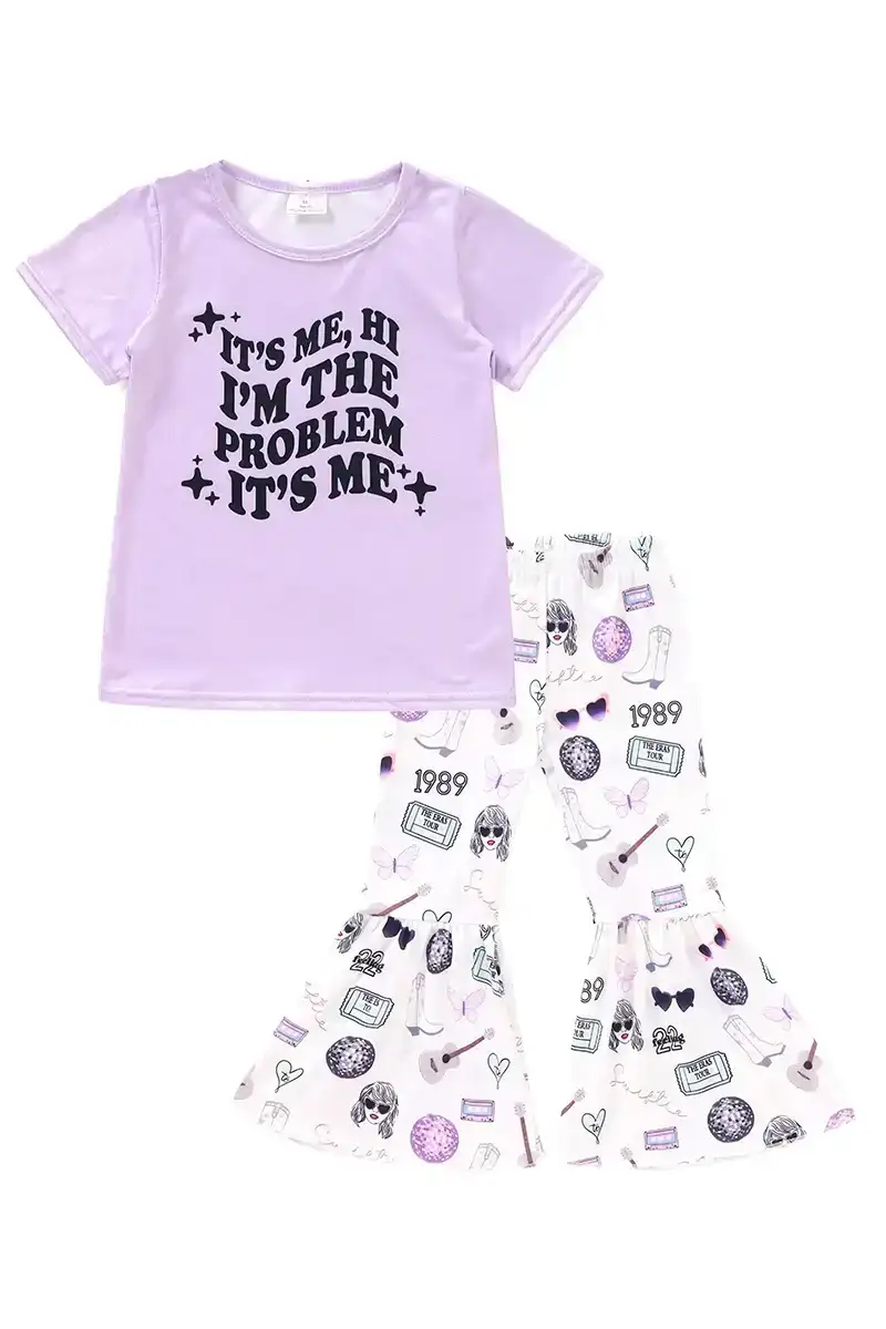 pink-music-fan-print-girl-bell-pants-set