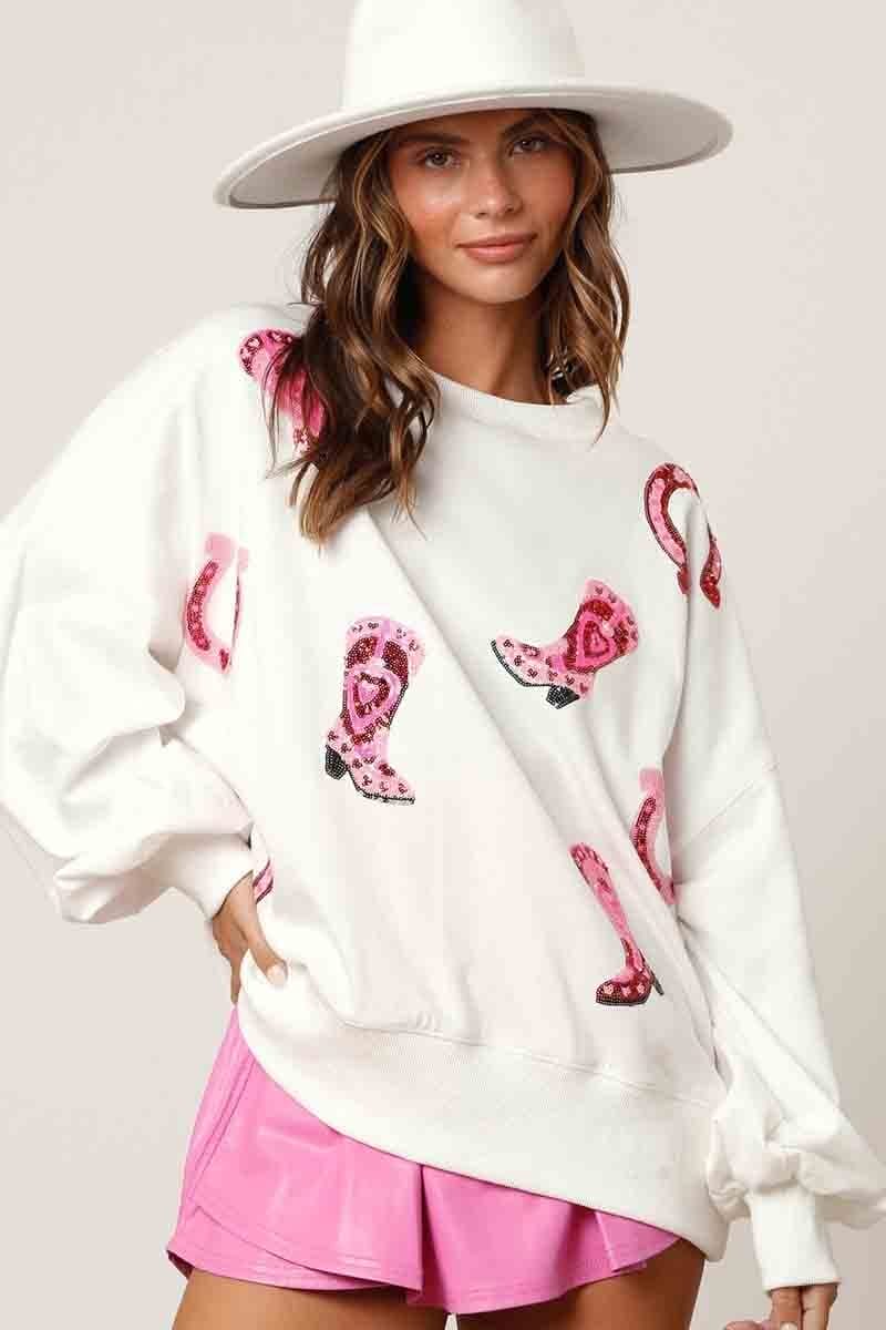 white-valentines-day-boots-sequins-sweatshirt-for-adult