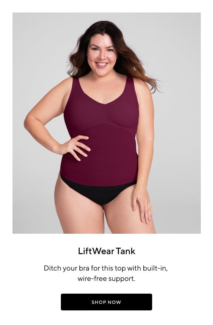 LiftWear Tank | Ditch your bra for this top with built-in, wire-free support. | SHOP NOW 