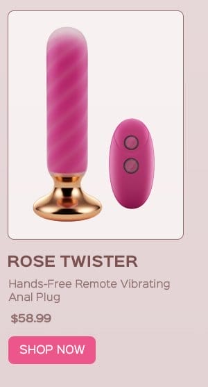 ROSE TWISTER Hands-Free Remote Vibrating Anal Plug