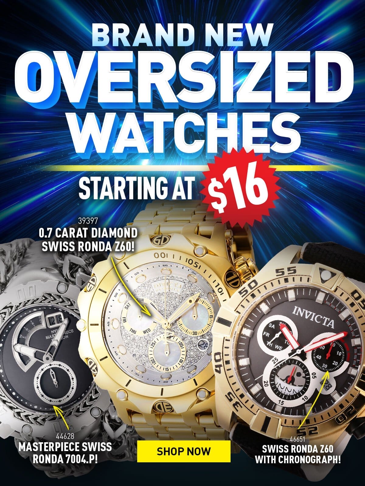 Oversize watches - Starting at \\$16