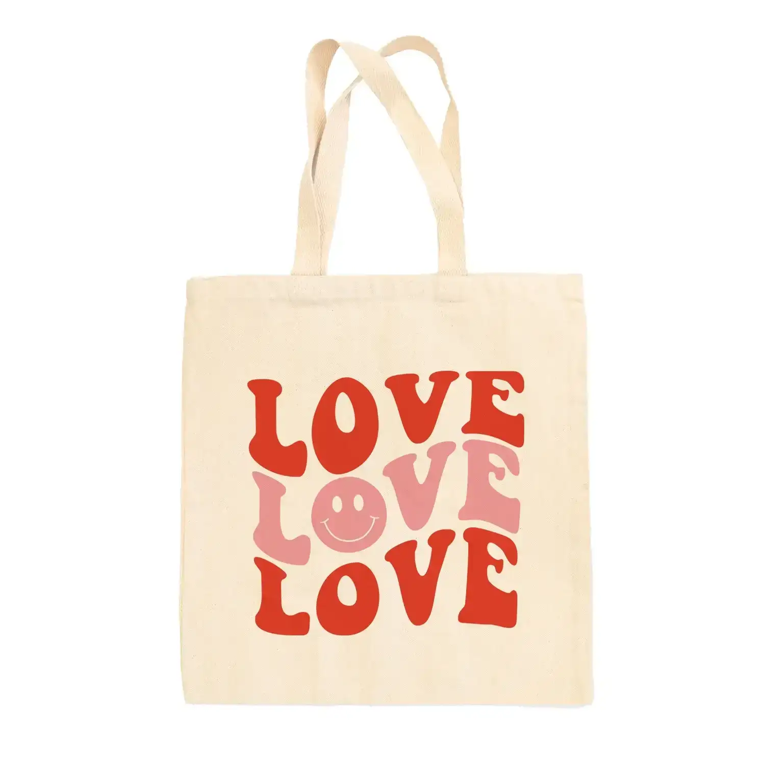 Image of Love (Repeated Smiley Face) Tote Bag