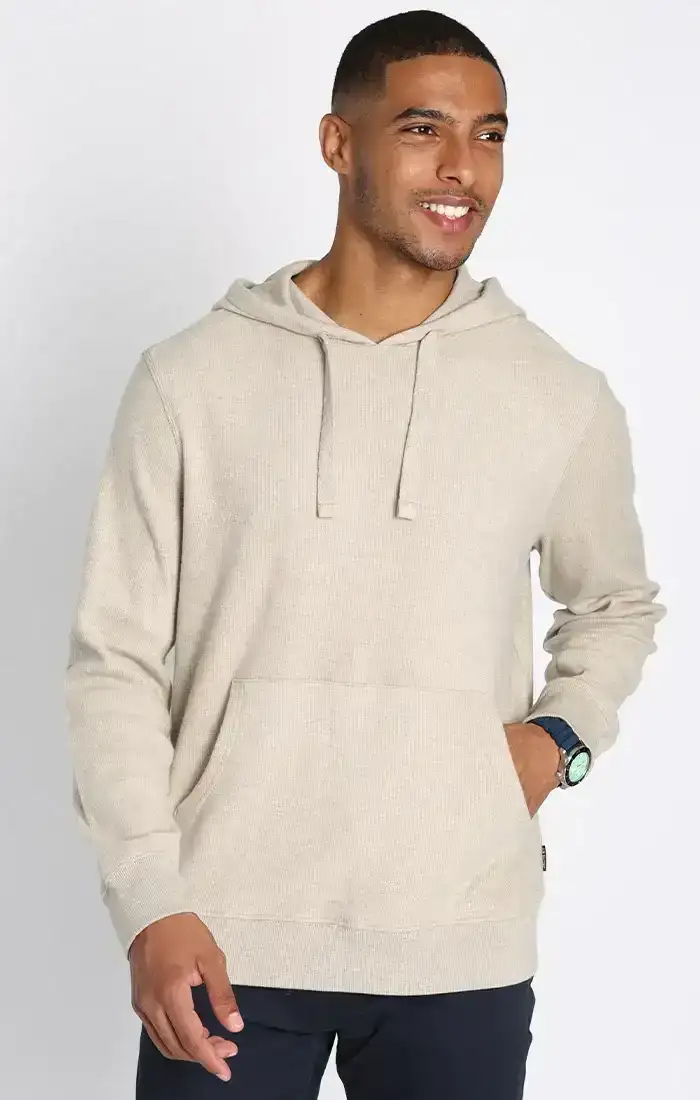 Image of Ivory Bedford Brushed Waffle Hoodie