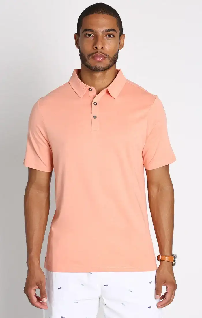 Image of Coral Pima Cotton Polo Shirt