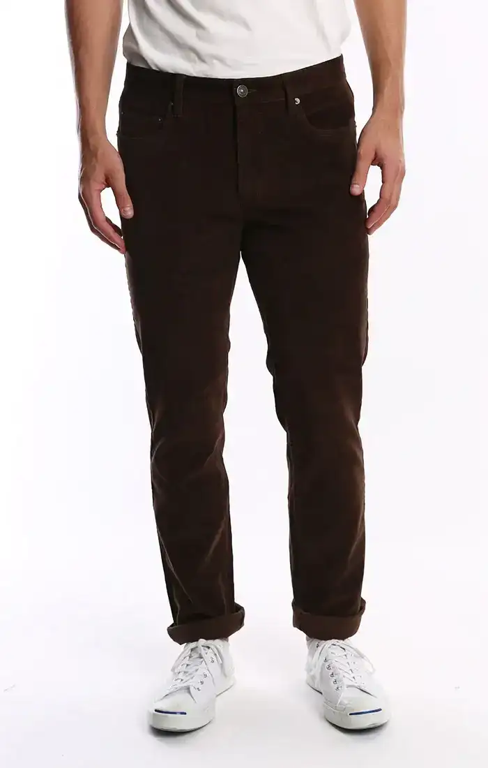 Image of Brown Straight Fit Stretch Corduroy Pant